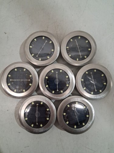 10PK SOLPEX MINI SOLAR GROUND LIGHTS - 3" - SILVER/BLACK image 3