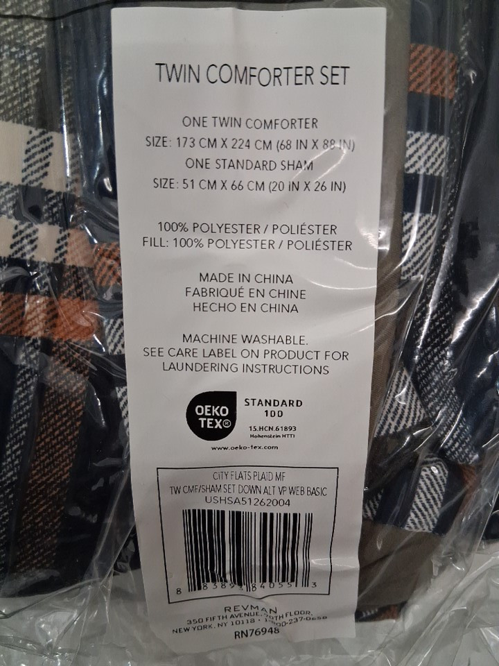 Wrangler Reversible Bedding Comforter Set with Matching Shams - Twin - City Flats Plaid Navy (Model: USHSA51262004) image 4