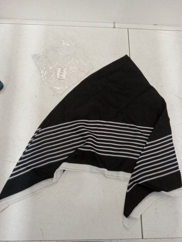 women's Multi-purpose scarf - 35" - BLACK/WHITE image 2