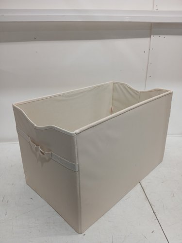 3 SPROUTS KIDS TOY CHEST, LARGE STORAGE FOR BOYS AND GIRLS ROOM. 14"x 24"x 15" - CREAM WITH YELLOW RHINO image 3