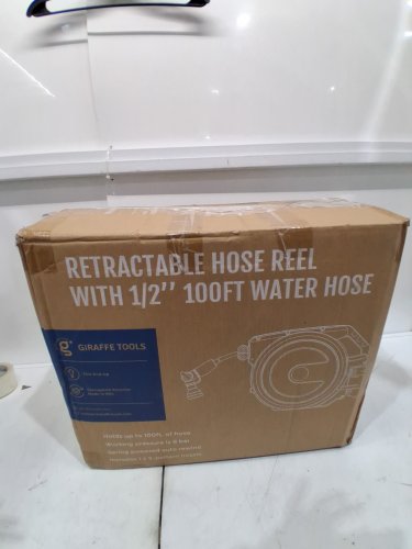 Giraffe Tools Wall Mounted retractable Garden Hose Reel - 1/2" x 100ft - Dark Grey (MODEL: AW3012us-mb) image 2
