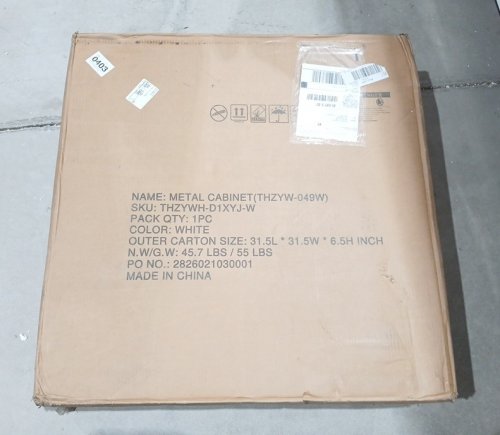 Metal Washer and Dryer Pedestal with Storage Cabinet - 23" x 29" - 700lbs cap - White (Model: THZYW-049W) image 3