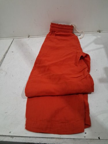women's Old navy Linen-Blend Easy Barrel Pants - Small - orange (style: #877627) image 2