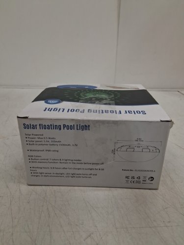 LED Solar Powered Floating Pool Light - 7" - White image 4