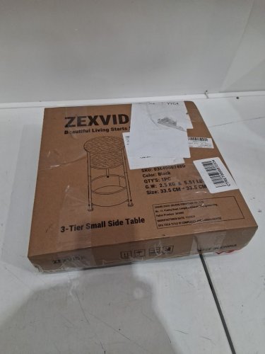 Zexvida narrow round end table - 13.1" x13.1" x 2.7" - black (model: 0364000748D) image 2