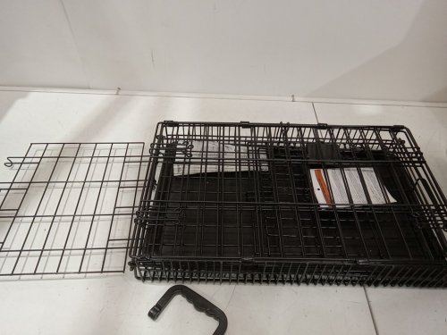 Amazon Basics Foldable Dog Metal Crate Double Door - 24" - black (model: 9001N-24B) image 3