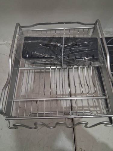 4pc polder advantage aluminum dish rack - 20.6" × 14" × 6.9" - GREY/BLUE (model: 1966478/KTH-6350CN) image 4
