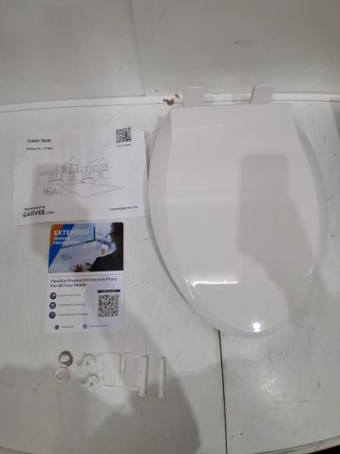 GARVEE ELONGATED SOFT CLOSE TOILET SEAT COVER / LID - 17" - WHITE (MODEL: PHO-0R8LA399) image 3