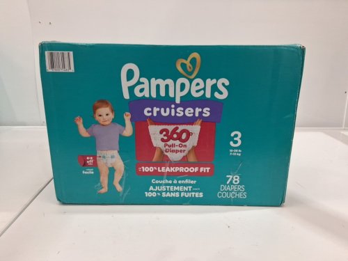 78pk pampers cruisers 360˚ fit disposable baby diapers with leakproof stretchy waistband - size 3 image 4