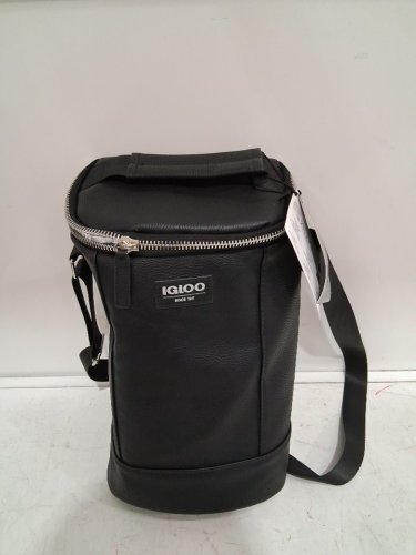 IGLOO LUXE WINE COOLER TOTE - FITS TWO 750ML WINE BOTTLES - 7.5" x 14" x 9" - black (model: 1819533) image 2
