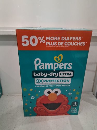156pk Pampers Baby Dry Ultra Diapers - size 4 - elmo sesame street image 2
