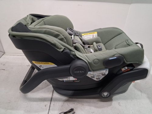 uppababy mesa v3 infant car seat with adjustable EPP foam headrest, Side Impact Protection, and 4th rebound carry handle - 4lbs-35lbs max - evelyn meadow green (model:1003-msa-ca-eve) image 7
