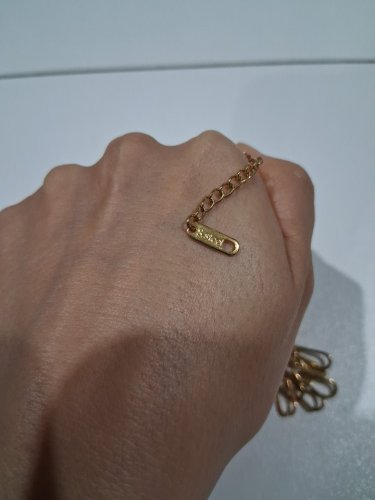 stainless steel minimal paperclip chain necklace - 15" - 18"/6.5mm width - gold image 4