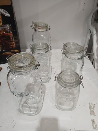 5PC Mason Craft & More Glass Jar Set with Clip Lids - CLEAR (MODEL:1060089) image 4