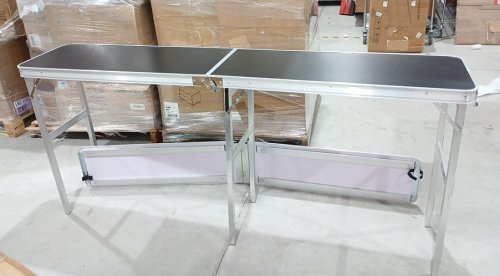 Portable foldable Tradeshow Table display exhibition counter - 77.9" x 15" x 34.6" - black/silver (model: dx9930-b) image 6