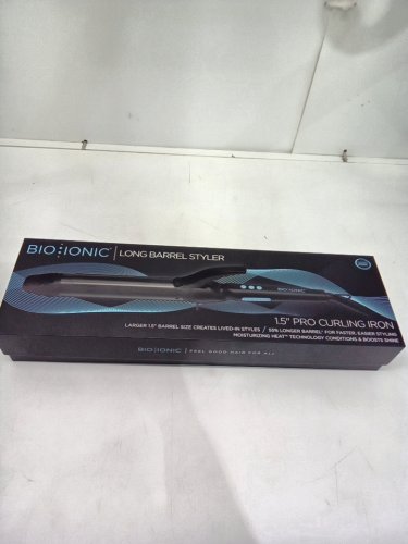 BIO IONIC LONG BARREL PRO CURLING IRON HAIR STYLER - 1.5" - BLACK (MODEL: Z-FGTST-CL-1.5) image 9