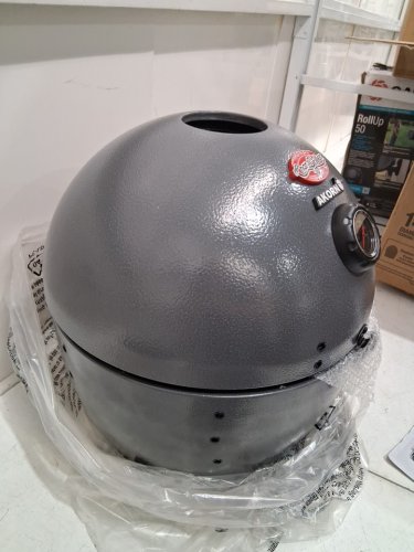CHAR-GRILLER AKORN JR. KAMADO KOOKER CHARCOAL GRILL/SMOKER - GREY - (MODEL: E86714) image 12