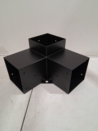 3-WAY Pergola Bracket Heavy Duty Corner Bracket - 5.75" x 5.75" - Black image 3