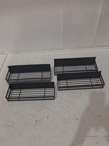 4PC Magnetic Refrigerator Spice Rack Kitchen Organizer Shelves - 2 12" x 4" x 3" - 2 11.5" x 3.5" x 2.5" - Black image 3