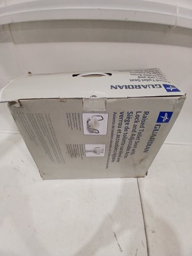 MEDLINE GUARDIAN 5" Elevated Raised Toilet Seat with lock & Removable Padded Arms - white\grey (model: g4-503lrx1) image 2
