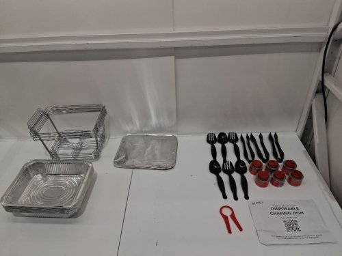 39pc alpha living Disposable Chafing warming Dish Buffet Set - silver image 3