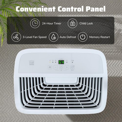 costway portable dehumidifier with 2 modes and 3 fan speeds - 19.5" x 13" x 9" - 1.4gal tank - white (model: es10479us-wh) image 3