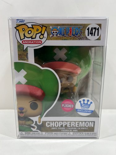 Funko pop! **flocked**funko exclusive** Animation: one piece - chopperemon vinyl figure (#1471) **plastic protector cover** image 2