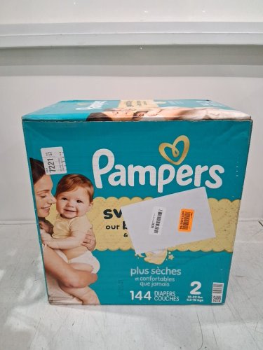144PK PAMPERS SWADDLERS DISPOSABLE BABY DIAPERS - SIZE 2 (10-22LBS) image 2