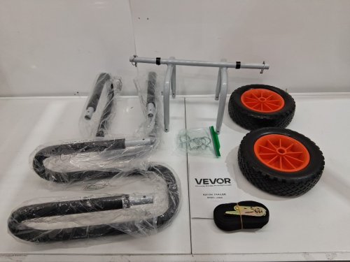 VEVOR Kayak Cart with Solid Rubber Tires & Kickstands, Paddle Board Carrier with Ratchet Strap - 150LBS CAP - orange/black (model: JH005) image 2