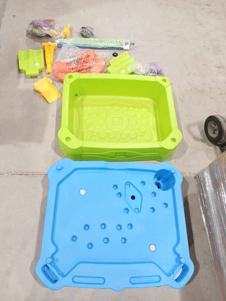 Step2 Kids Waterpark Wonders Two-Tier Water Table Activity Sensory Playset - 39" x 24" - Green/Blue image 4