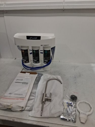 Frizzlife Under Sink 3-Stage Water Filter System with Brushed Nickel Faucet - 1.4 GPM @60 PSI - White - (Model: SP99) image 2