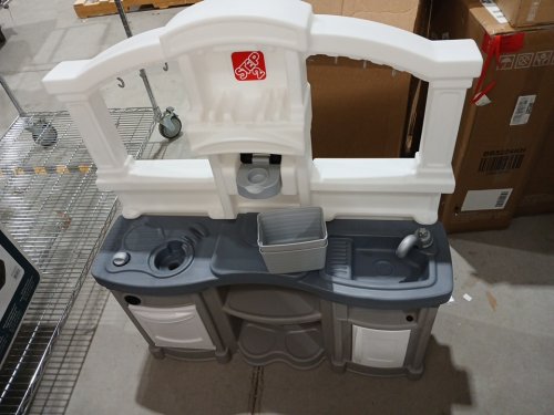 STEP2 FUN WITH FRIENDS INDOOR/OUTDOOR KIDS KITCHENETTE PLAYSET - AGES 2+ - 35.8" X 12.5" X 41" - GREY (MODEL: 423699) image 5