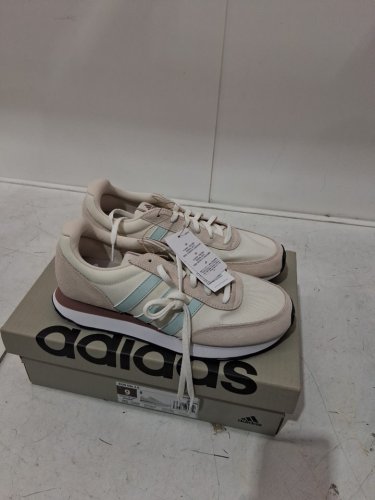 women's adidas Run 60s 3.0 Shoes - 9 - oatmeal white/blue - (style: ji4989/5633009) image 2