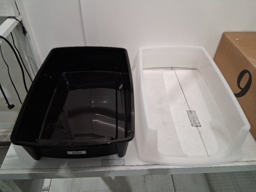 iris extra large cat litter box - 30.2" x 20.2" x 13.2" - black/clear (model: 588433) image 3