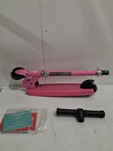 Kid's Jetson Jupiter 2-Wheel Light-Up Kick Scooter, LED Lights on Handlebar, Stem, Wheels & Deck, Adjustable Handlebar, Rear Brake, Easy-Folding Mechanism - Ages 5+ - pink (MODEL: JJUP-PNK) image 3