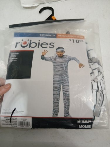 BOYS RUBIES MUMMY COSTUME - MEDIUM (8-10) - WHITE / BLACK (ITEM: 1001654) image 2