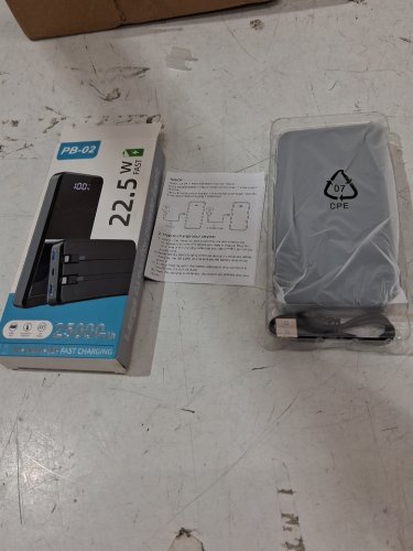 PORTABLE HIGH CAPACITY POWER BANK with built in cables - 25000MAH - BLACK (MODEL: PB-02) image 2