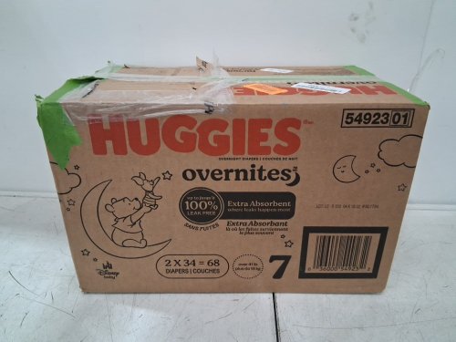 68pk huggies disney baby overnites diapers - size 7 - winnie the pooh (MODEL: 54923) image 3