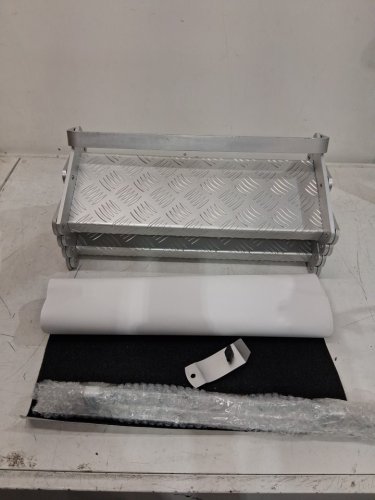 Quick Products 2 Step Aluminum Scissor Stairs with Easy Mount Bracket for Mobile Home RV Camper Shop & Trailers - 18'' wide - silver - (model: JQ-182SSS) image 3