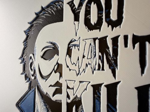 8"x8" 3D Printed- Michael Myers from Halloween- Textured Photo image 3