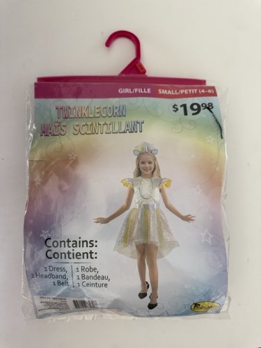 PARTYHOLICS TWINKLECORN UNICORN COSTUME (DRESS ONLY) - SMALL (4-6) - MULTICOLOUR image 2