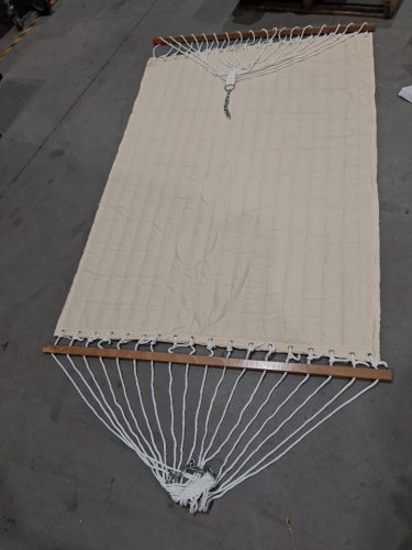 LAZY DAZE HAMMOCKS DOUBLE QUILTED FABRIC HAMMOCK SWING WITH PILLOW - 55" - BEIGE (MODEL: HM003148) image 6