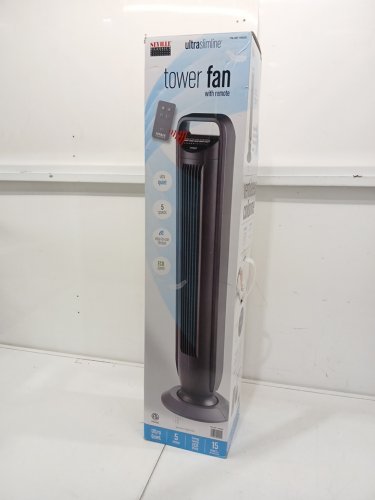 Seville Classics UltraSlimline Indoor Bladeless Oscillating Tower Fan - 40" - black (model: ehf10201n) image 2