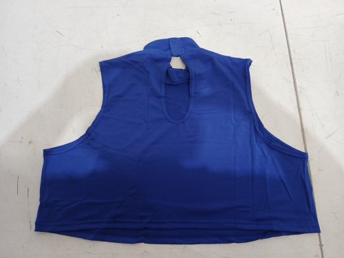 weissman elite jersey mock neck crop top - xxl - sapphire blue (model: 15609) image 2