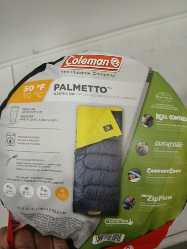 COLEMAN PALMETTO REGULAR WARM WEATHER SLEEPING BAG - RH ZIPPER - 75" x 33" - (MODEL: 2000034714) image 3