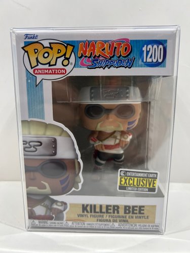 Funko pop! **earth exclusive** Animation: Naruto shippuden - killer bee vinyl figure (#1200) **plastic protector cover** image 2