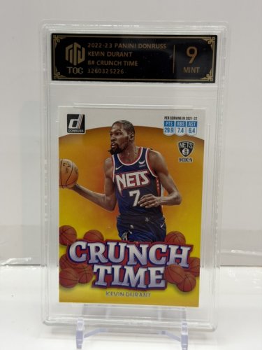 KEVIN DURANT - TOC GRADED 9 MINT  2024-25 PANINI DONRUSS CRUNCH TIME #8 image 2