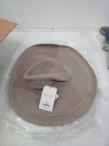 woman's San Diego Hat Company Cotton Crochet Floppy Hat - o/s - tan (model: chl5ostan) image 3
