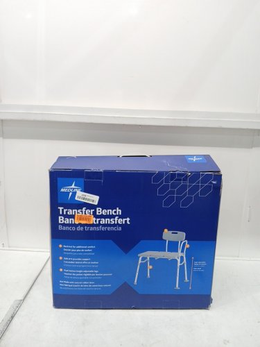 MEDLINE GUARDIAN bathtub TRANSFER BENCH WITH BACK support & suction feet - 400lbs capacity - GREY (MODEL: G3-100KBrX1) image 2