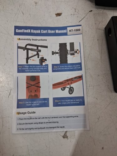 GanFindX Heavy Duty Kayak Cart - black (model: KT-1500) image 5
